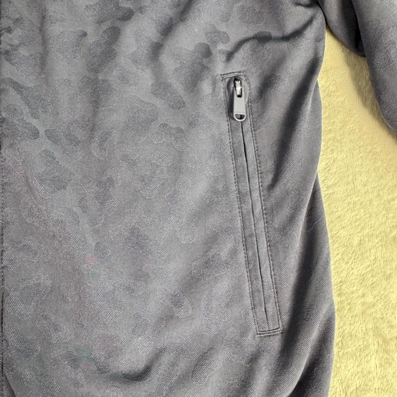 Athleta Women XXS Purple Tonal Leopard Print Zip Brooklyn Bomber Track Jacket - Picture 8 of 12